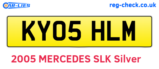 KY05HLM are the vehicle registration plates.
