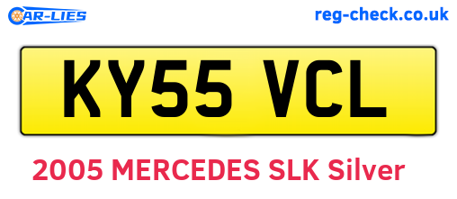 KY55VCL are the vehicle registration plates.
