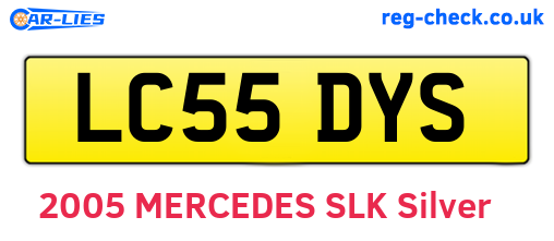 LC55DYS are the vehicle registration plates.