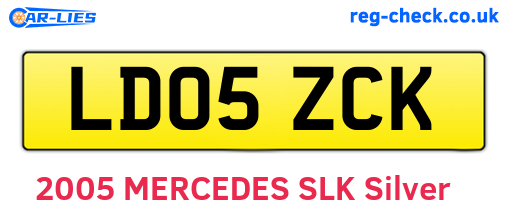 LD05ZCK are the vehicle registration plates.