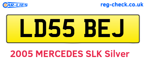 LD55BEJ are the vehicle registration plates.
