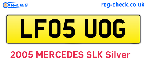 LF05UOG are the vehicle registration plates.