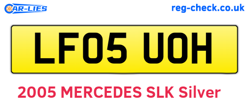 LF05UOH are the vehicle registration plates.