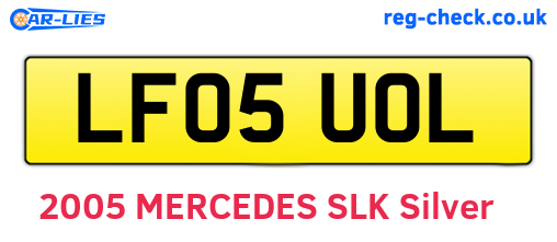 LF05UOL are the vehicle registration plates.
