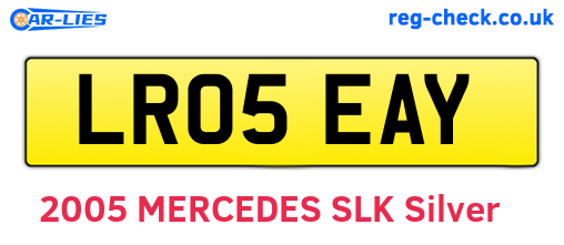 LR05EAY are the vehicle registration plates.
