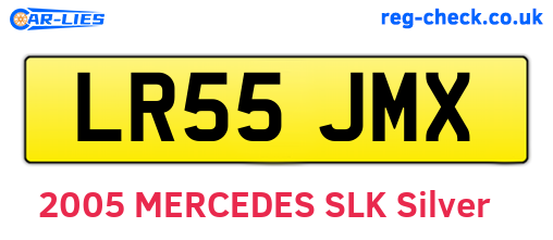 LR55JMX are the vehicle registration plates.