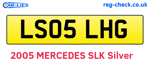 LS05LHG are the vehicle registration plates.
