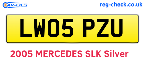 LW05PZU are the vehicle registration plates.