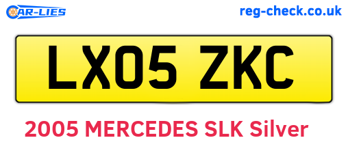 LX05ZKC are the vehicle registration plates.