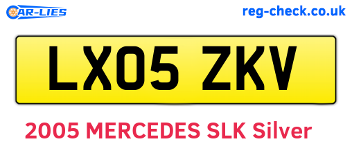 LX05ZKV are the vehicle registration plates.