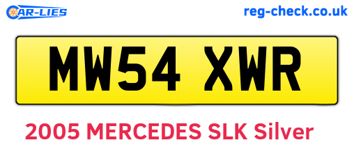 MW54XWR are the vehicle registration plates.