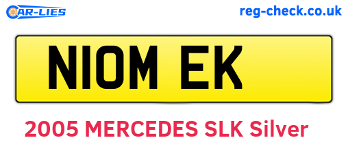 N10MEK are the vehicle registration plates.