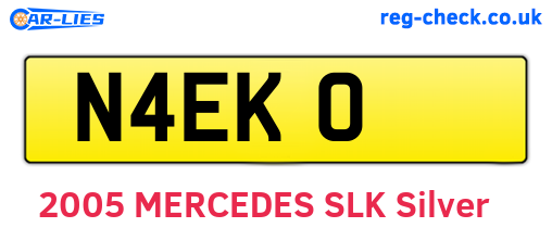 N4EKO are the vehicle registration plates.