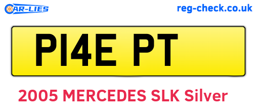 P14EPT are the vehicle registration plates.