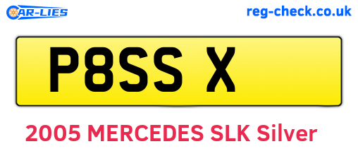 P8SSX are the vehicle registration plates.