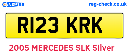R123KRK are the vehicle registration plates.