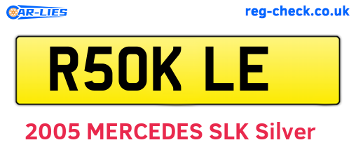 R50KLE are the vehicle registration plates.