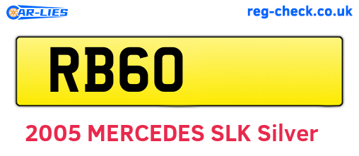 RB60 are the vehicle registration plates.