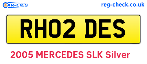 RH02DES are the vehicle registration plates.