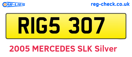 RIG5307 are the vehicle registration plates.