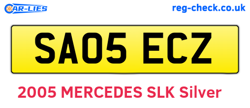 SA05ECZ are the vehicle registration plates.