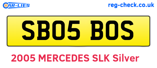 SB05BOS are the vehicle registration plates.
