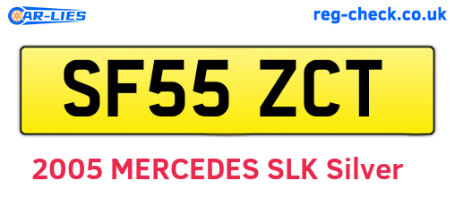 SF55ZCT are the vehicle registration plates.