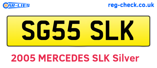SG55SLK are the vehicle registration plates.