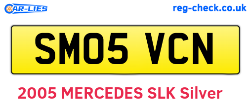 SM05VCN are the vehicle registration plates.