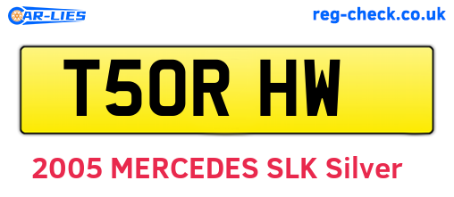 T50RHW are the vehicle registration plates.
