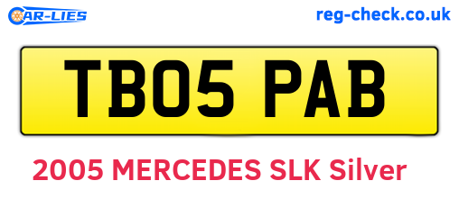TB05PAB are the vehicle registration plates.