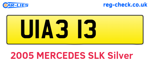 UIA313 are the vehicle registration plates.