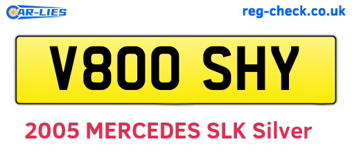 V800SHY are the vehicle registration plates.