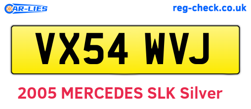 VX54WVJ are the vehicle registration plates.
