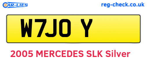 W7JOY are the vehicle registration plates.