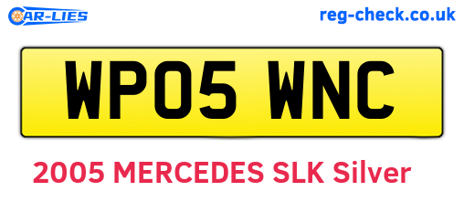 WP05WNC are the vehicle registration plates.