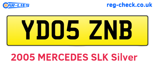 YD05ZNB are the vehicle registration plates.