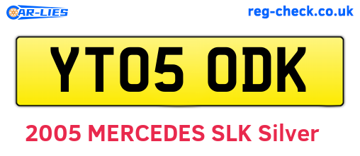 YT05ODK are the vehicle registration plates.