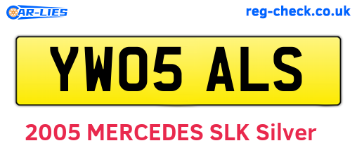 YW05ALS are the vehicle registration plates.