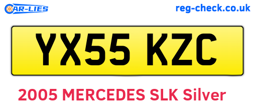 YX55KZC are the vehicle registration plates.