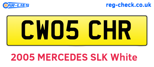 CW05CHR are the vehicle registration plates.
