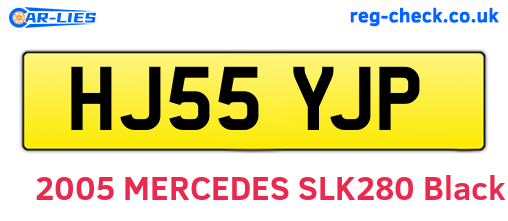 HJ55YJP are the vehicle registration plates.