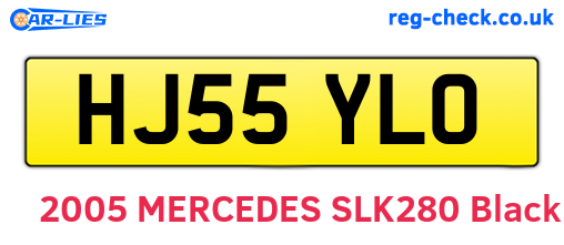 HJ55YLO are the vehicle registration plates.