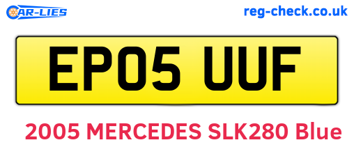 EP05UUF are the vehicle registration plates.