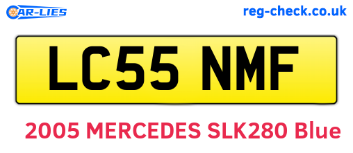 LC55NMF are the vehicle registration plates.