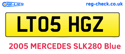 LT05HGZ are the vehicle registration plates.
