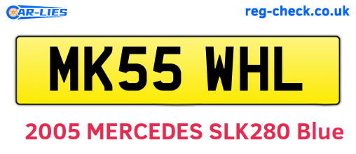 MK55WHL are the vehicle registration plates.