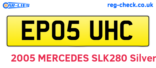 EP05UHC are the vehicle registration plates.