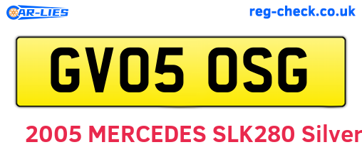 GV05OSG are the vehicle registration plates.