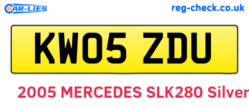 KW05ZDU are the vehicle registration plates.